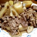 恵里ｻﾝ's cooksnap of when they made 里芋蓮根牛肉煮.