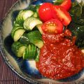 ｍａｒしゃん's cooksnap of when they made きゅうりとわかめ　トマト酢味噌を添えて.
