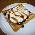 vabochan's cooksnap of when they made 目玉焼き☆Ｃｏｃｏの☆お好み焼きトースト.