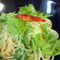 るびにゃん's cooksnap of when they made 昆布茶が決めて♪水菜とツナのパスタ.