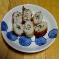 puniＫ's cooksnap of when they made ちょいピリッちくわの白×黒胡麻クリチ詰め.