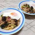 ＠迷子＠'s cooksnap of when they made ほうれん草とベーコンの焼きうどん♪.