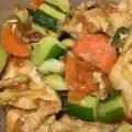 ☆ごはんできた☆'s cooksnap of when they made 鶏むね肉ときゅうりの梅肉炒め.