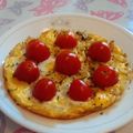 ちょびーす's cooksnap of when they made 玉ねぎとプチトマトのオムレツ.