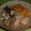 Jock's cooksnap of when they made かぼちゃ、なす、しめじ、鶏肉の揚げびたし.