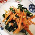 perukosan's cooksnap of when they made ほうれん草と人参のナムル風.