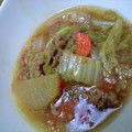 ＊アンパンママ＊'s cooksnap of when they made 大根と白菜のそぼろ煮.