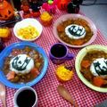 沙織姫's cooksnap of when they made ハロウィンに☆南瓜の簡単デコカレー☆.