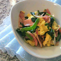 ＊eminco＊'s cooksnap of when they made ほうれん草とベーコンのマヨたま炒め.