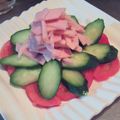 Ｒ★m a m a's cooksnap of when they made トマトとキュウリとハムの可愛いサラダ.