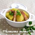 komomoもも's cooksnap of when they made ﾍﾞｰｺﾝで肉じゃが風.*゜.