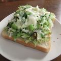 よちりん's cooksnap of when they made 白菜と枝豆と葱の和風トースト.