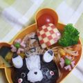 ゆめぽっこ's cooksnap of when they made ＊キャラ弁＊　モノクロうさぎちゃん.