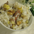 miyuki12's cooksnap of when they made 栗と茸の炊き込みピラフ♫♬.
