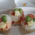 ちゅうとらもー's cooksnap of when they made ベーコンとグリーンピースのチーズおにぎり.