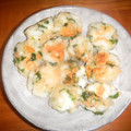 ringontou's cooksnap of when they made 海老とオクラのはんぺん焼き.