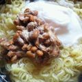 かぴーな's cooksnap of when they made 朝ラーメン!! 納豆・目玉焼き乗せ~♪.