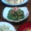 待宵草's cooksnap of when they made 納豆とほうれん草のごま和え.