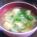 ＲＫまま's cooksnap of when they made 揚げとネギ入りの味噌汁.