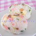 アユえもん's cooksnap of when they made ハムと搾菜の中華おにぎり.
