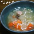 ＪＵＮちゃン's cooksnap of when they made 冬瓜入り具だくさんスープ.