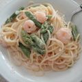 なこなここ's cooksnap of when they made えびとアスパラの明太子パスタ.