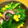 marilin36's cooksnap of when they made ｲｶとつるむらさきのﾊﾞﾀｰｺｰﾝ炒め.