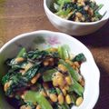 かめ凜's cooksnap of when they made 小松菜の塩昆布納豆和え.