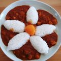 Nekozame's cooksnap of when they made ✿簡単お花のデコカレー✿.