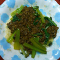みも＠'s cooksnap of when they made 黒酢で❀小松菜と挽肉のオイソイソー酢炒め.