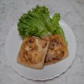 cafemama's cooksnap of when they made 里芋とカリフラワーの油揚げ包み焼き.