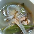 ラクダホテル's cooksnap of when they made もずくとオクラの中華風スープ(豚肉入り).