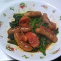 もんちゃ！'s cooksnap of when they made ウインナーとほうれん草のとまと炒め.