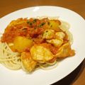 るるおか's cooksnap of when they made チキンとポテトのトマトクリームパスタ.