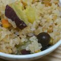 鹿マス's cooksnap of when they made 薩摩芋とキノコの炊き込みご飯.