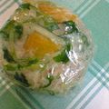ゆきにゃん太's cooksnap of when they made 水菜とたくあんのシャキシャキおにぎり.