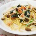 にゃんぷいぷい's cooksnap of when they made 鮭とほうれん草のクリームパスタ♪♪.