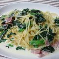 ひなっちﾁｬﾝ's cooksnap of when they made 椎茸とほうれん草のクリームスパゲッティ.