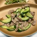 たべたべこ's cooksnap of when they made 豚肉ときゅうりのガリ塩炒め。.
