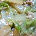 熊人すみこ's cooksnap of when they made 大根とレタスと豚挽肉のオイスター炒め.