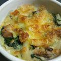はるみの弟子's cooksnap of when they made 鶏とほうれん草のグラタン.