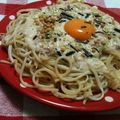 魚占みー's cooksnap of when they made 混ぜるだけ！山芋とエノキのネバトロパスタ.