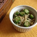 yangyangs's cooksnap of when they made 『オクラと榎茸のネバネバ和え』.