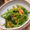 MEGuREEN's cooksnap of when they made ほうれん草とにんじんのピリ辛おひたし.