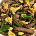 ame-ikuru's cooksnap of when they made 牛肉といんげんのふんわり卵炒め.