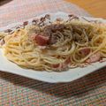 みほ's cooksnap of when they made にんにくベーコン生クリームで極上パスタ.
