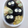 ☆ピノ's cooksnap of when they made キャラ弁　まっくろくろすけおにぎり♪.