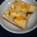 姉ぶた's cooksnap of when they made プリンdeフルーツトースト♪.