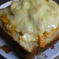芽依ちゃんママ☆彡's cooksnap of when they made ピリ辛☆コチュマヨキャベツのトースト☆.