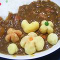 キャシーキャサリン's cooksnap of when they made マッシュポテトで♪お花デコカレー♪.